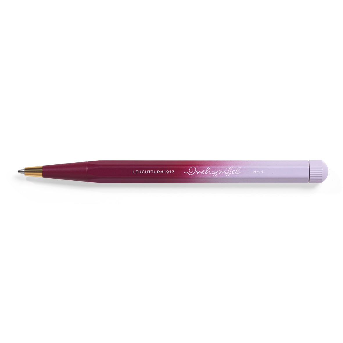 Gradient red pen on a white background