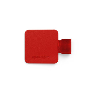 Red pen loop on a white background