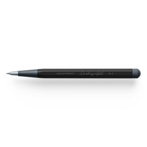 Black pencil on a white background
