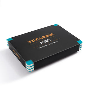 Black and blue box with 'Bullet Journal' branding on a white background