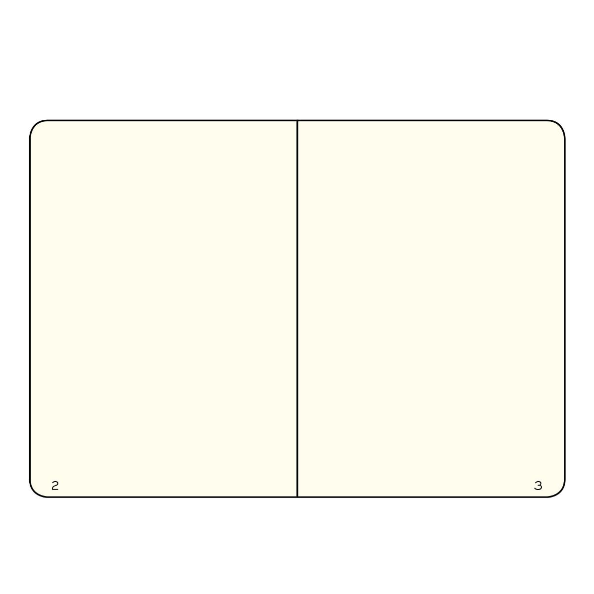 Blank page from a notebook with two columns on a white background