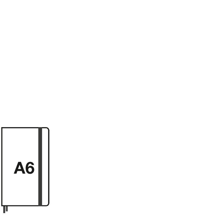Diagram of a notebook labeled 'A6' on a white background