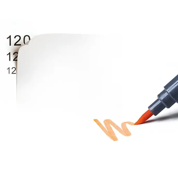 Orange marker pen with a wavy line on a white background