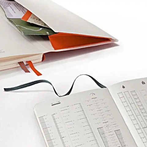 Open book with a planner or calendar on a white surface