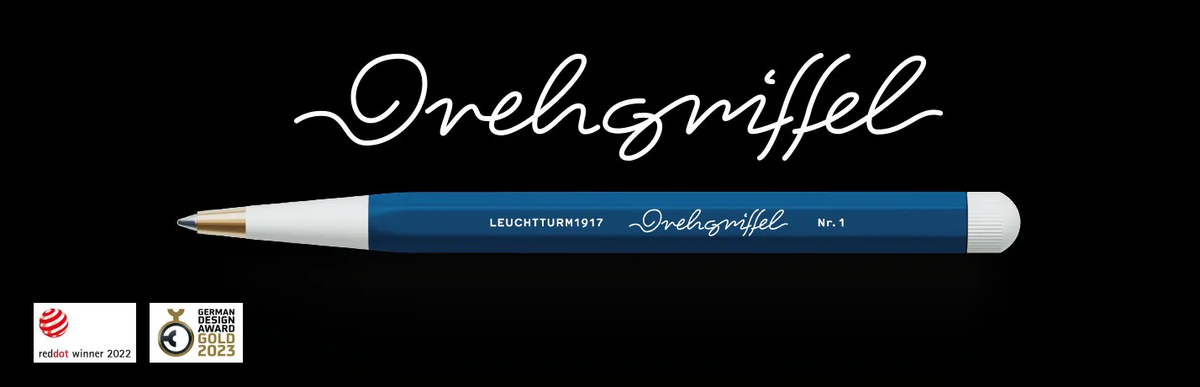 Blue pen with white cap on a black background
