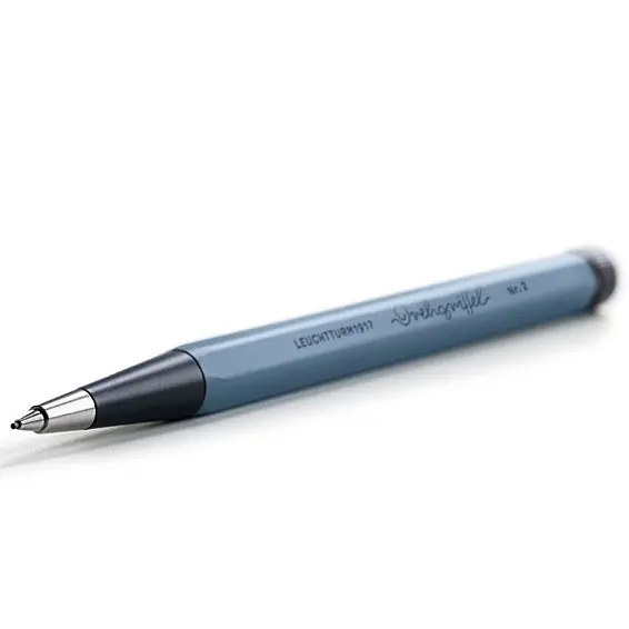 Blue pen on a white background