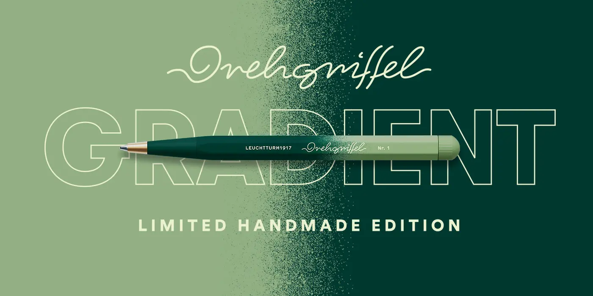 Green pen with on a gradient green background