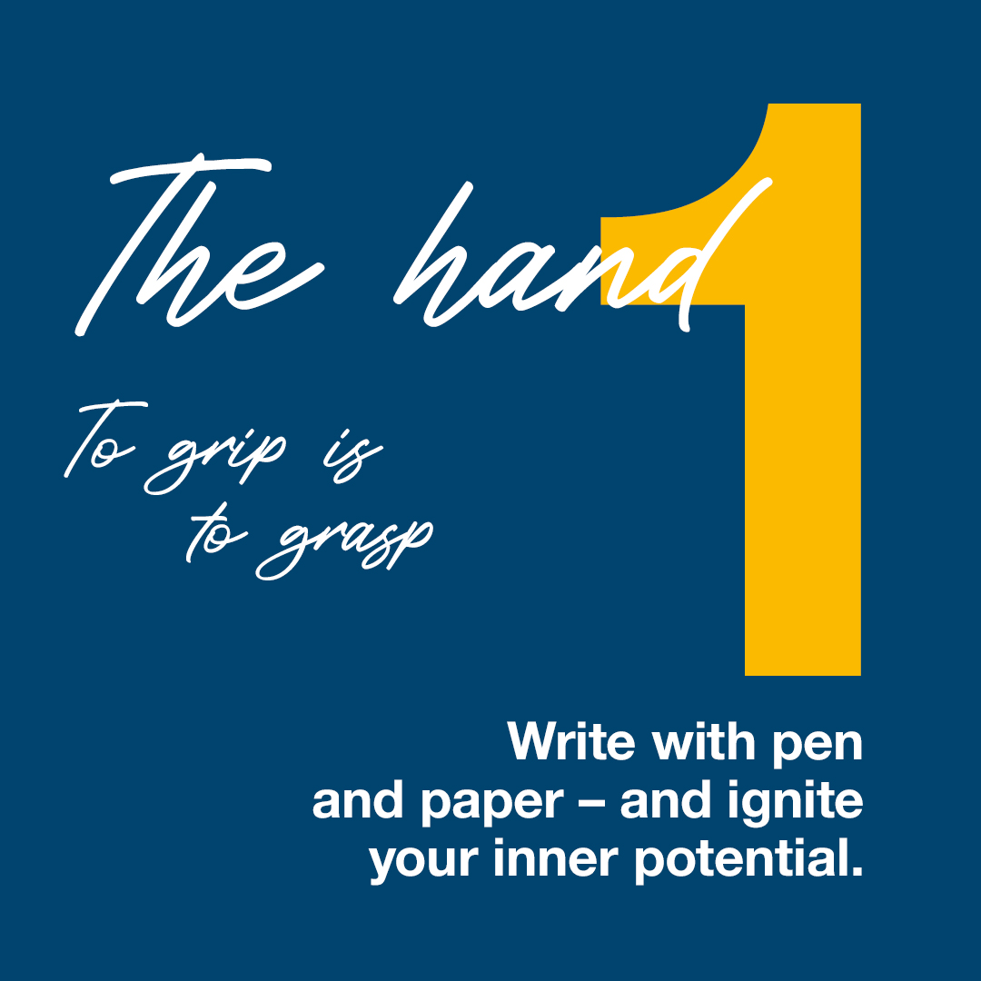 Motivational quote with a yellow number '1' on a blue background