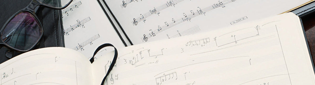 Notebook with staves