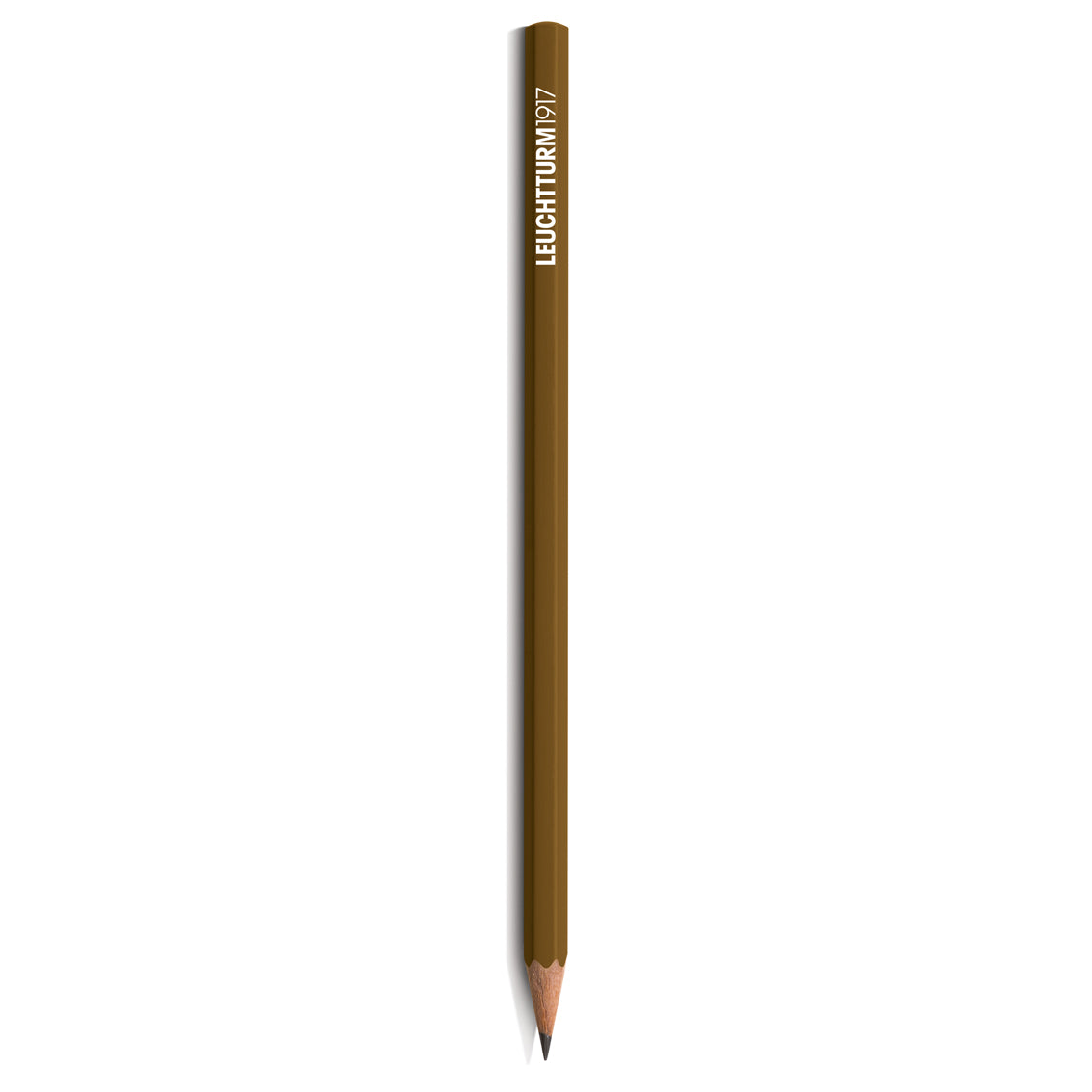 Brown pencil with 'Leuchtturm1917' branding on a white background