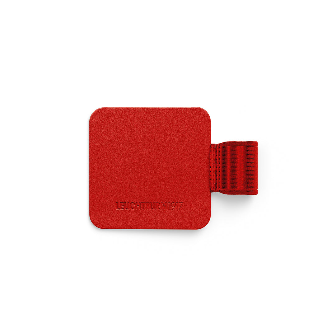 Red pen loop on a white background