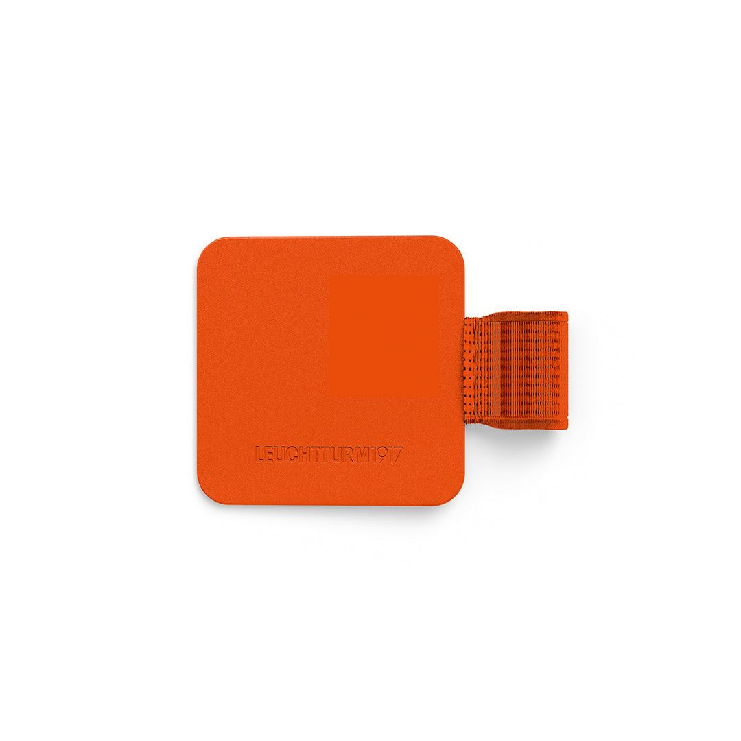Orange pen loop on a white background