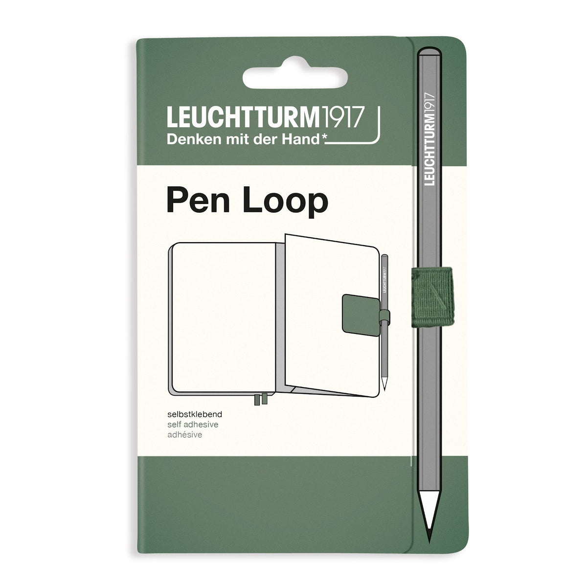 Leuchtturm1917 green pen loop on a white background