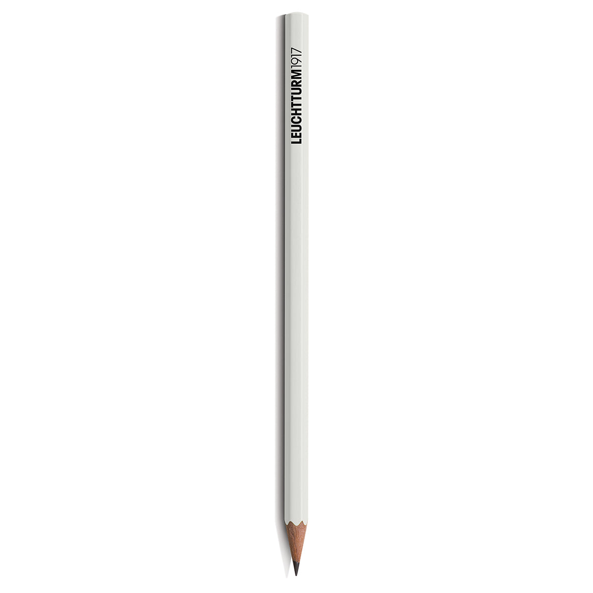 White pencil with 'Leuchtturm1917' branding on a white background