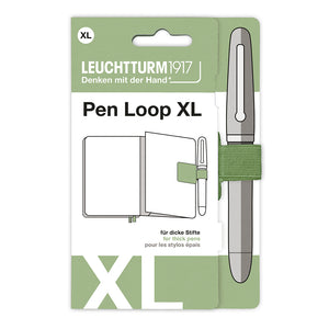Leuchtturm1917 Pen Loop XL packaging with a pen on a white background