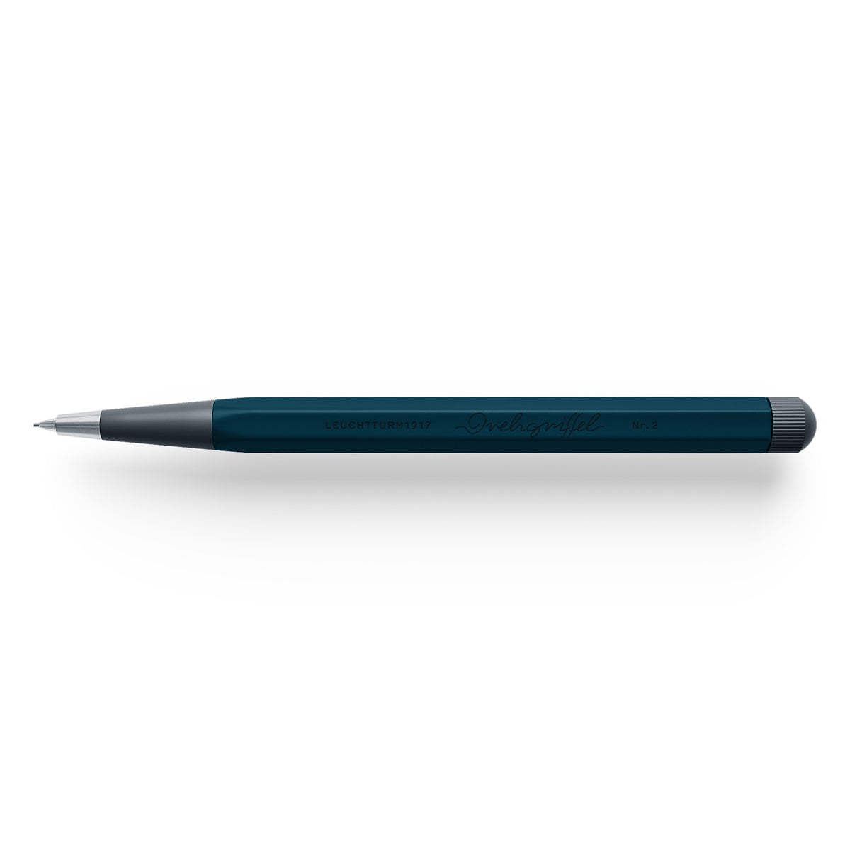 Teal pencil on a white background