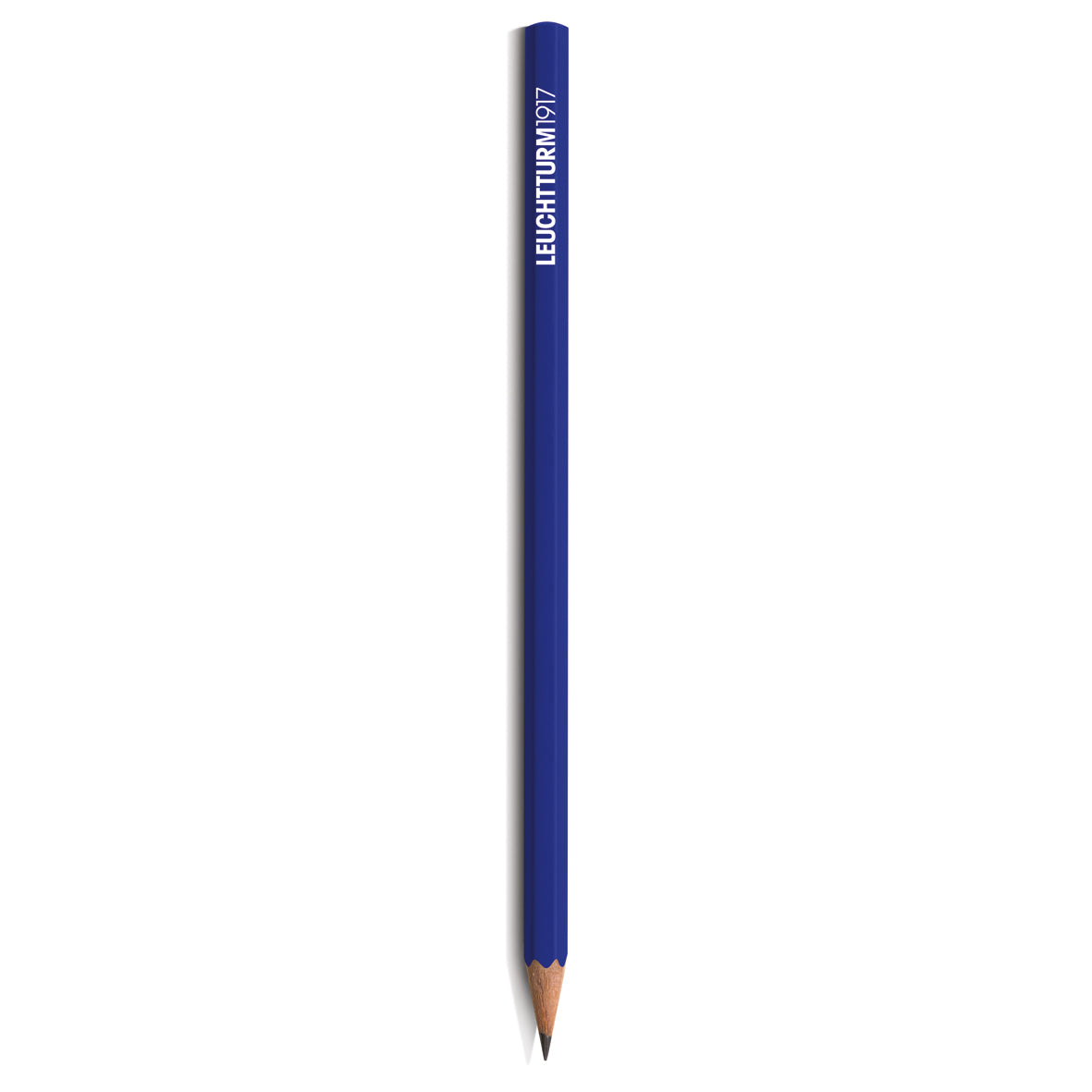 Blue pencil with 'Leuchtturm1917' branding on a white background