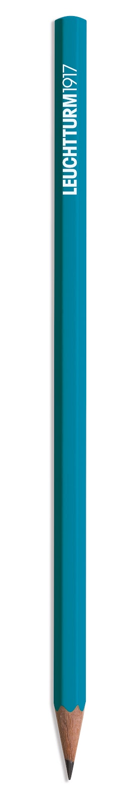Blue pencil with 'Leuchtturm1917' branding on a white background