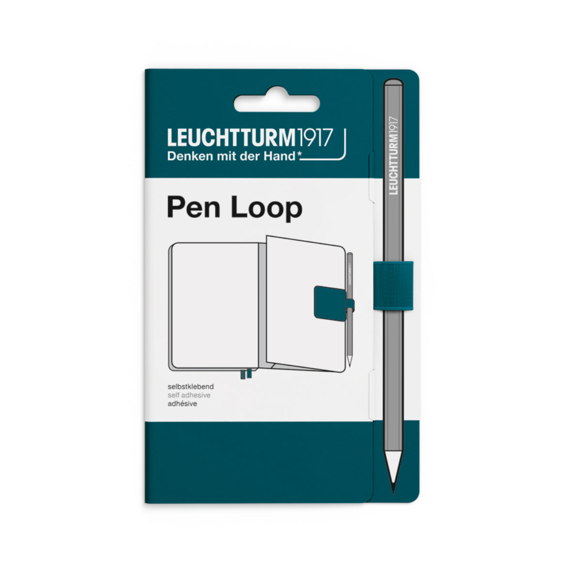 Leuchtturm1917 teal pen loop on a white background