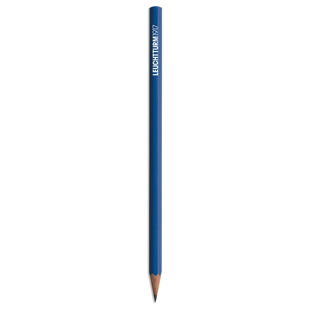 Blue pencil on a white background