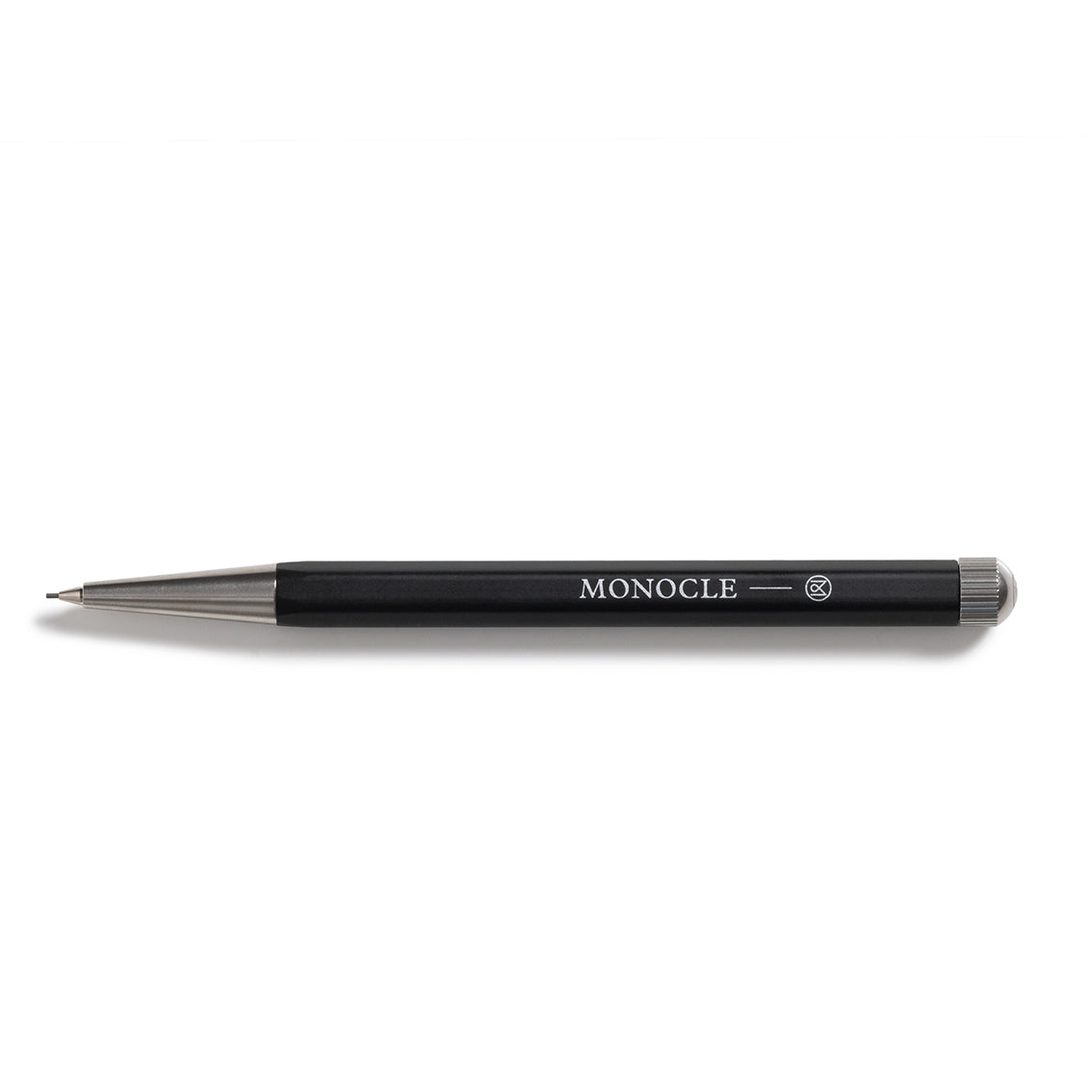 Black pencil on a white background