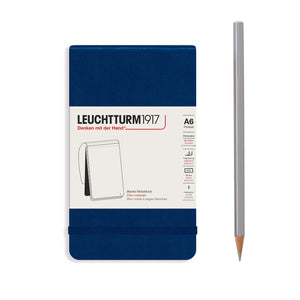 Leuchtturm1917 notebook with a pencil on a white background