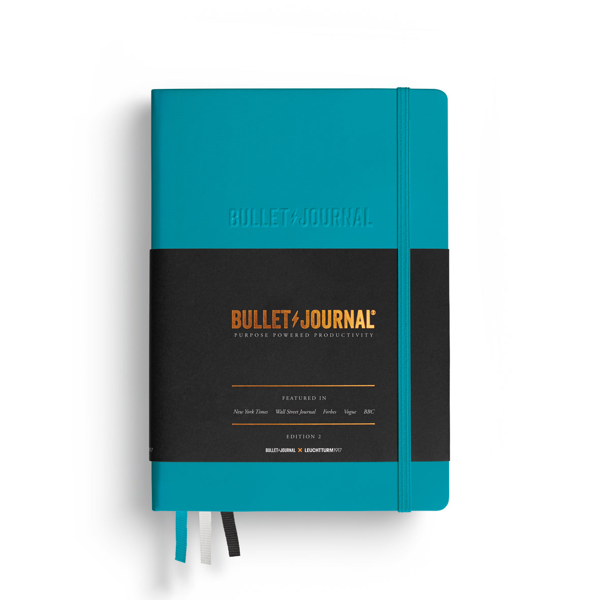 Teal Bullet Journal notebook on a white background