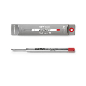Leuchtturm1917 ballpoint pen refill with packaging on a white background