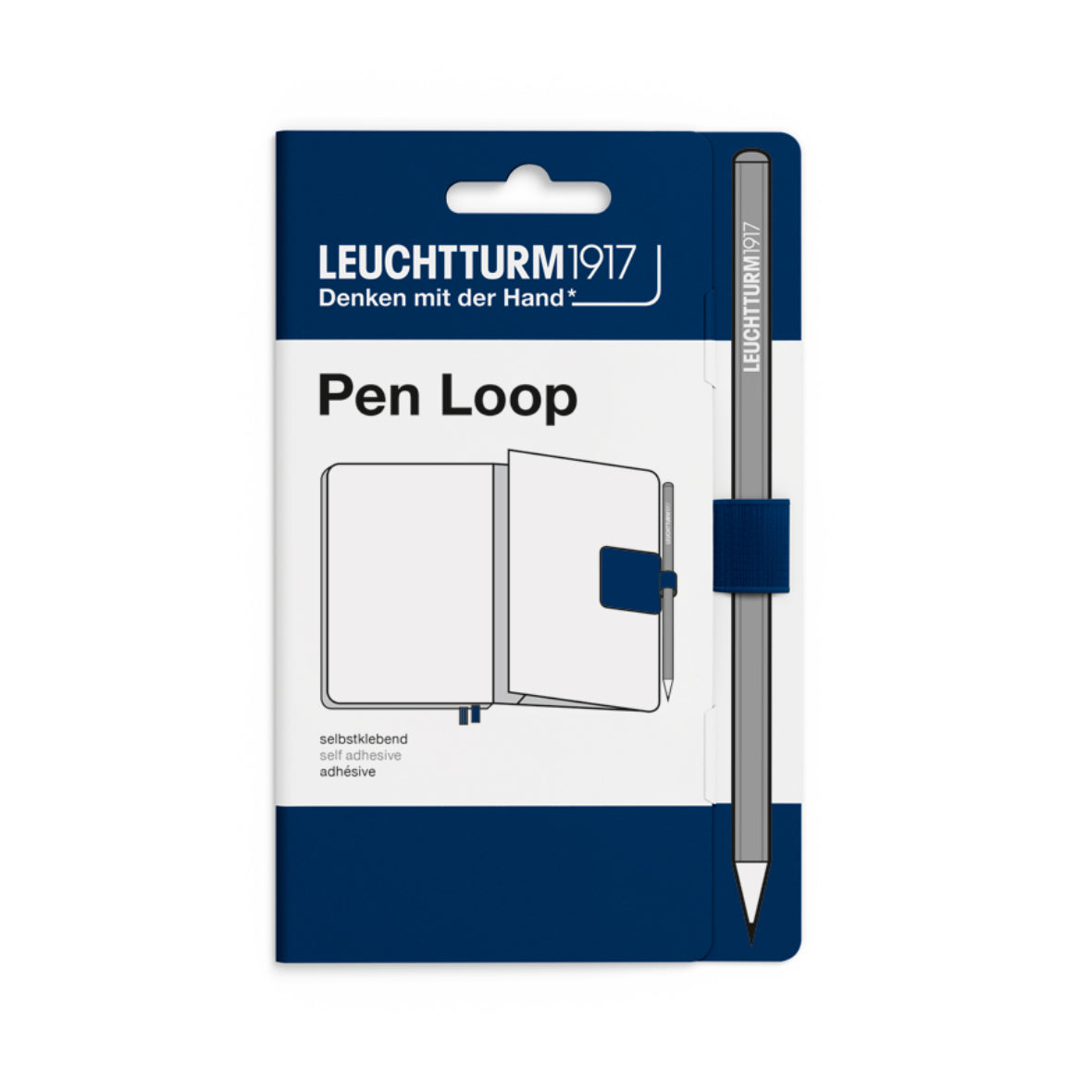 Leuchtturm1917 blue pen loop on a white background