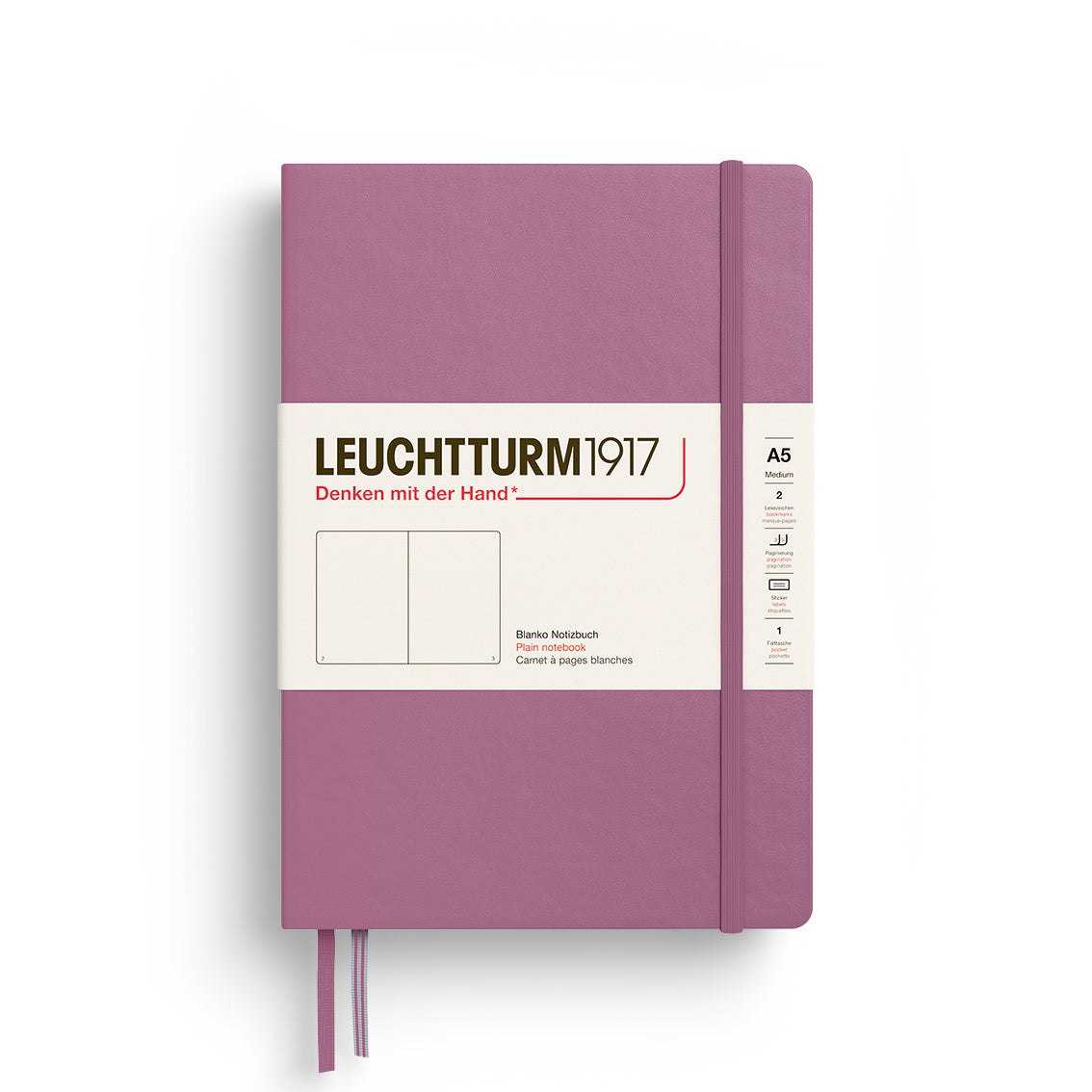 Purple notebook with Leuchtturm1917 branding on a white background
