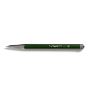 Green pencil on a white background