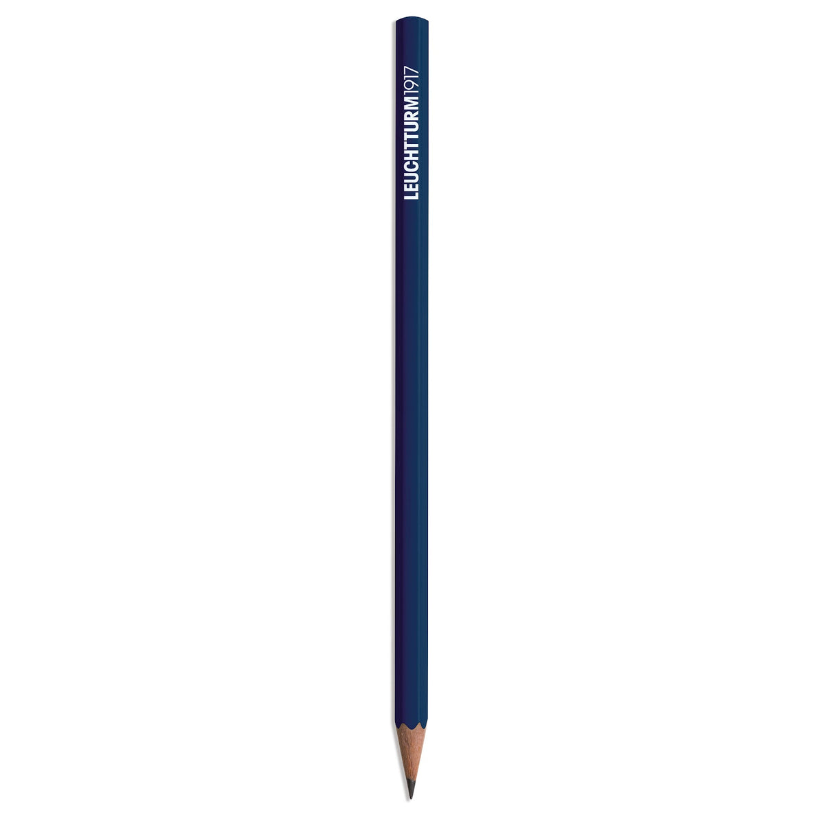 Blue pencil with 'Leuchtturm1917' branding on a white background