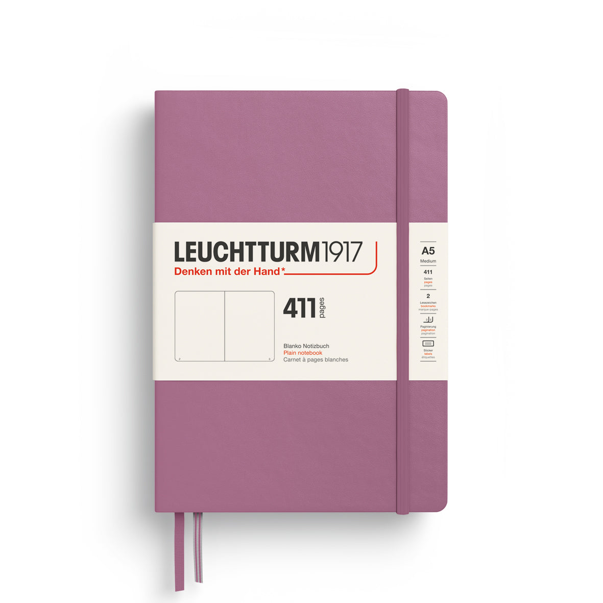 Purple notebook with Leuchtturm1917 branding on a white background