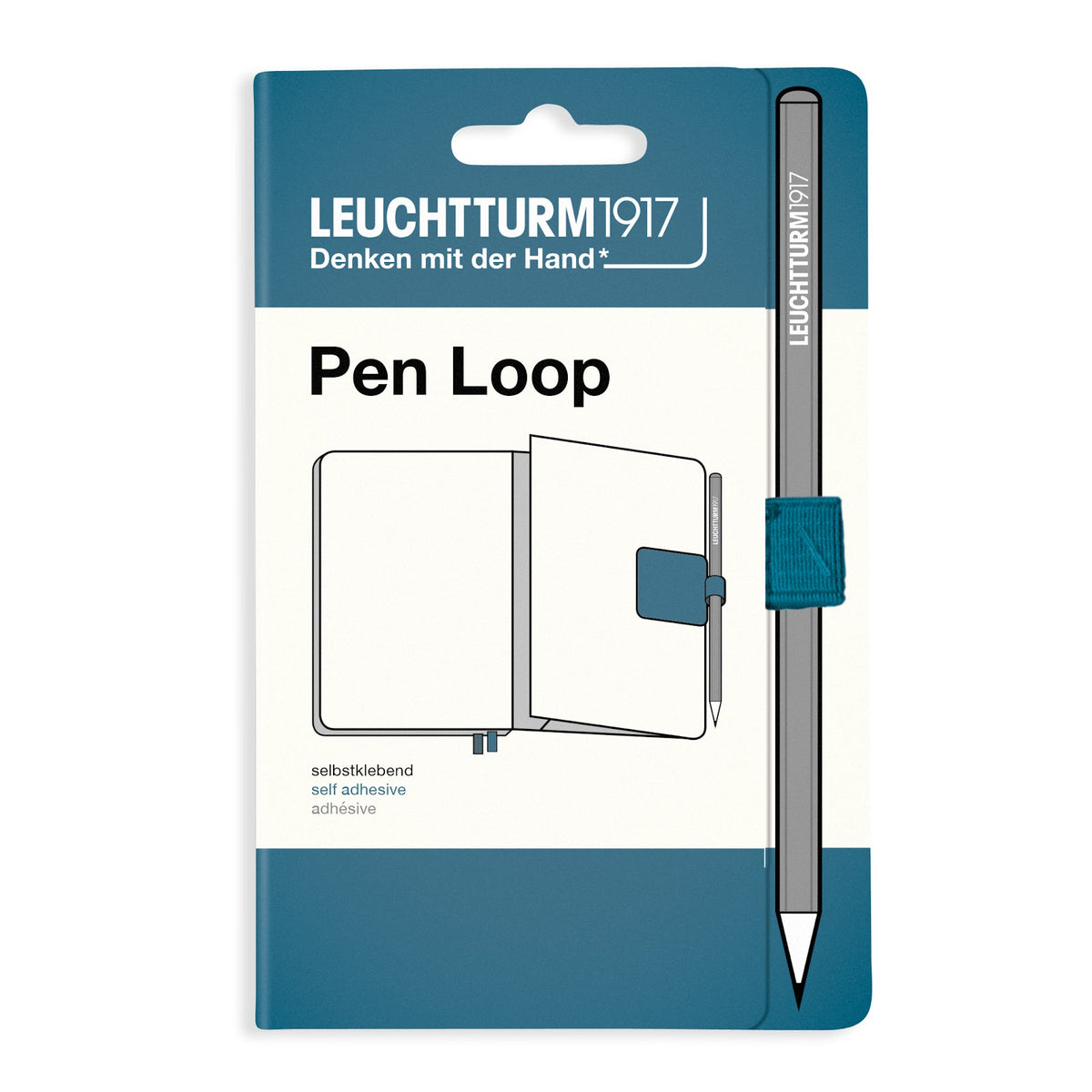 Leuchtturm1917 blue pen loop on a white background