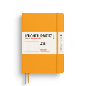 Orange notebook with Leuchtturm1917 branding on a white background