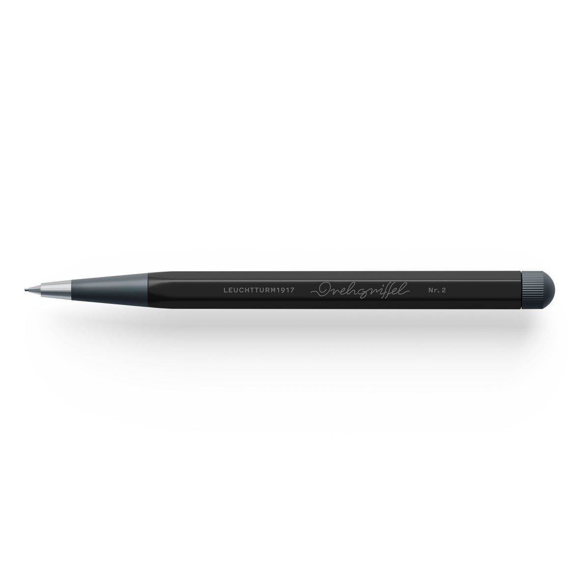 Black pencil on a white background