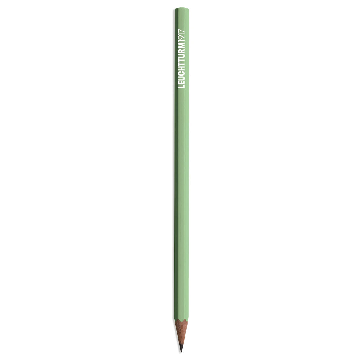 Green pencil on a white background