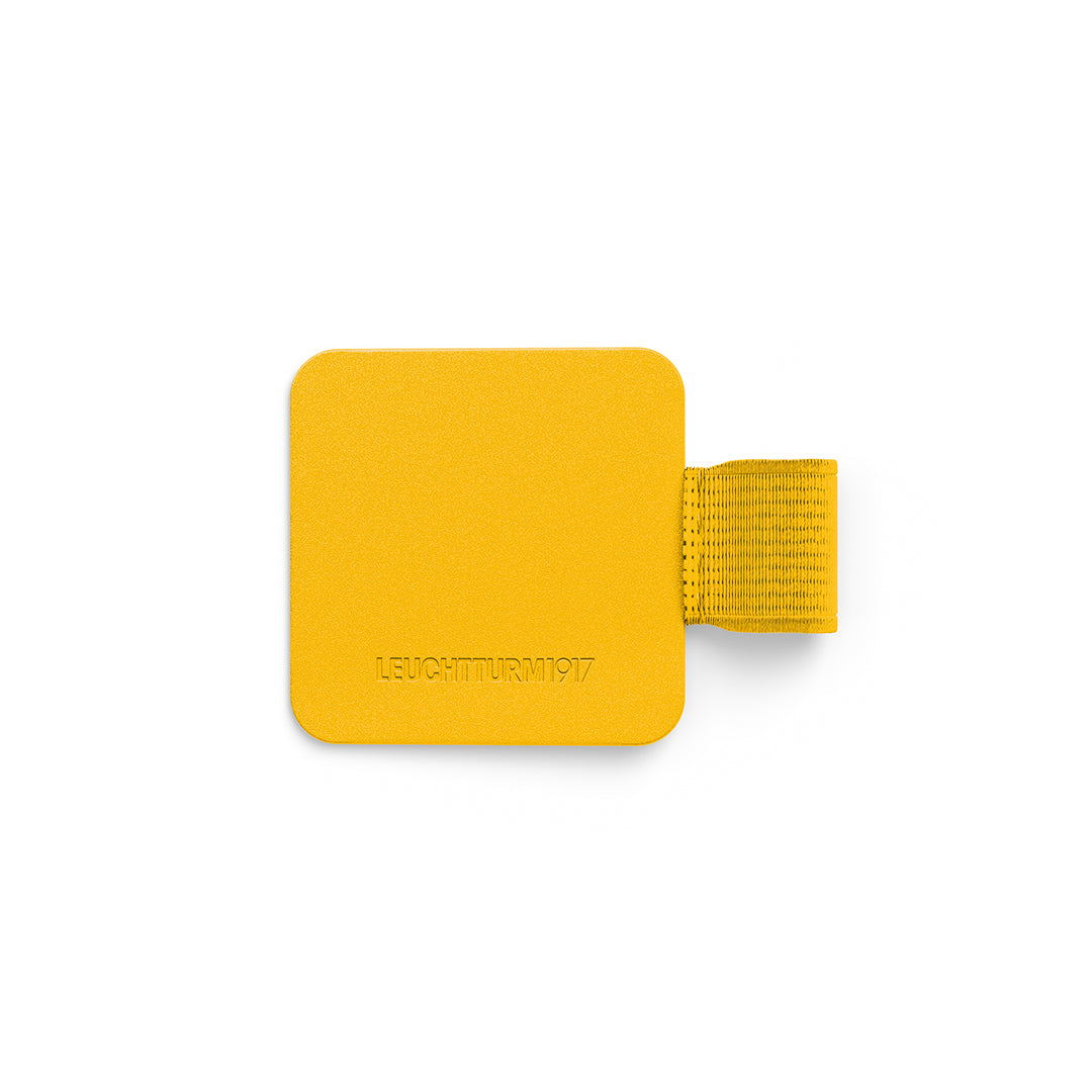Yellow pen loop on a white background
