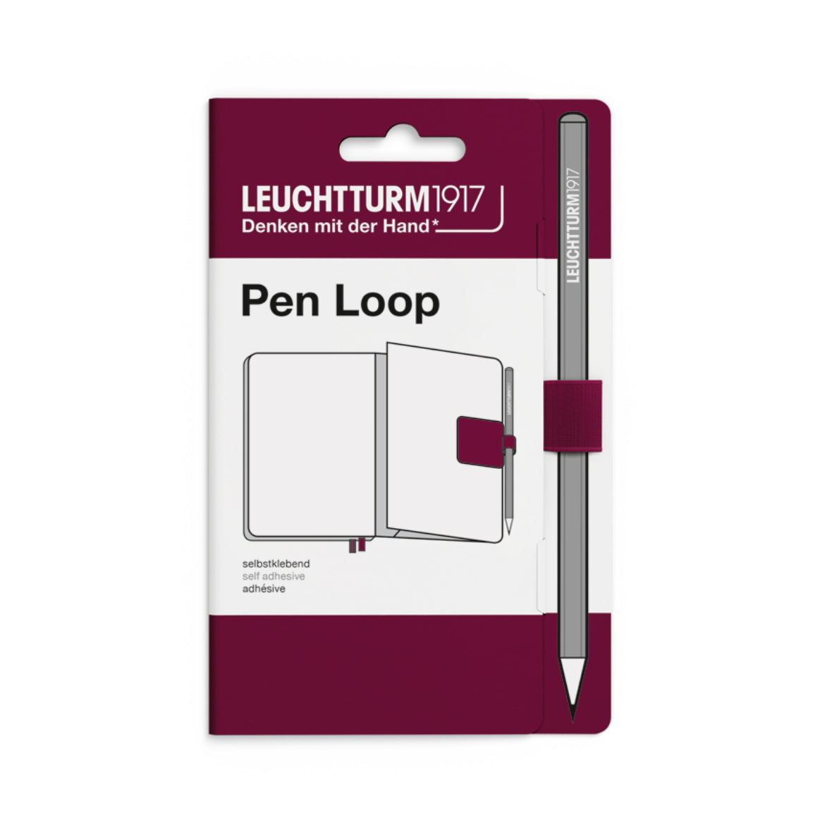Leuchtturm1917 magenta pen loop on a white background