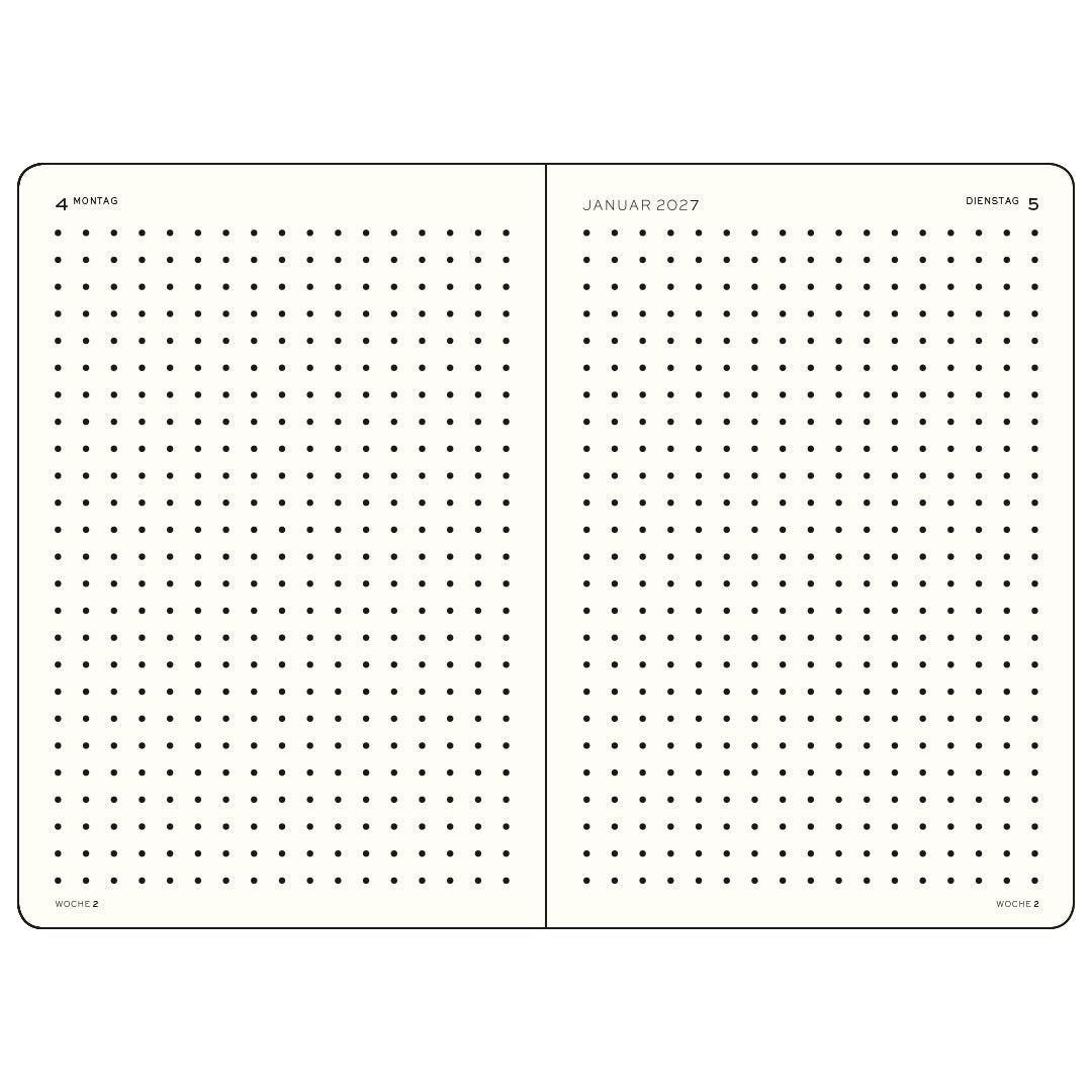 Inner page of quaterly daily planner