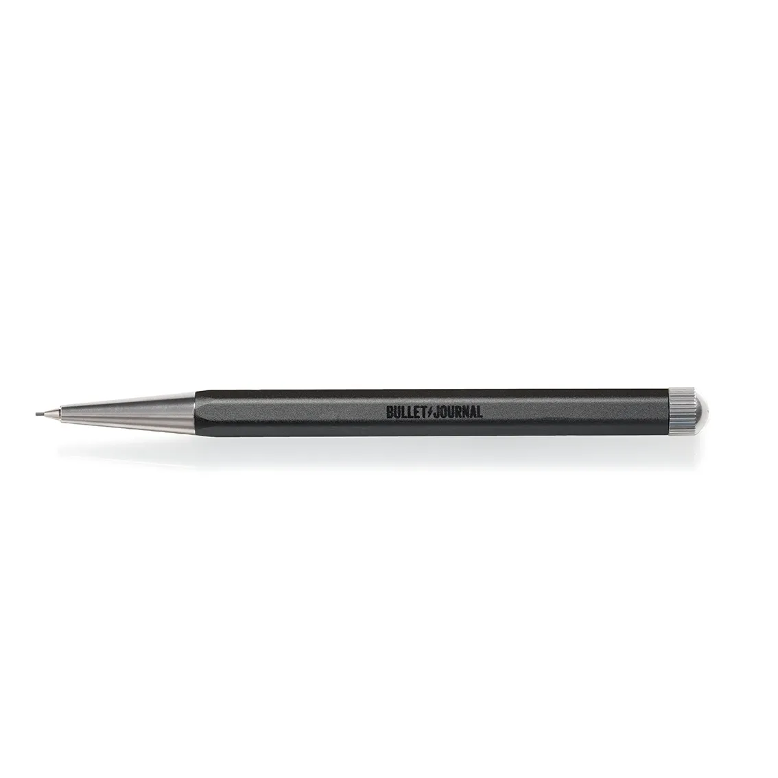 Metallic mechanical pencil on a white background