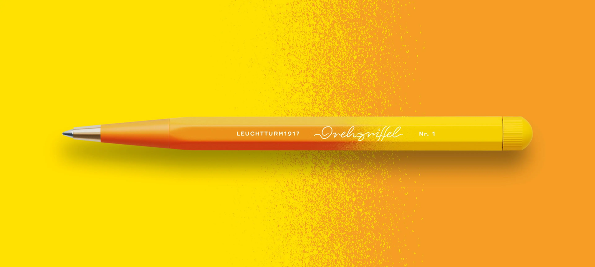 Pen with a gradient yellow to orange background