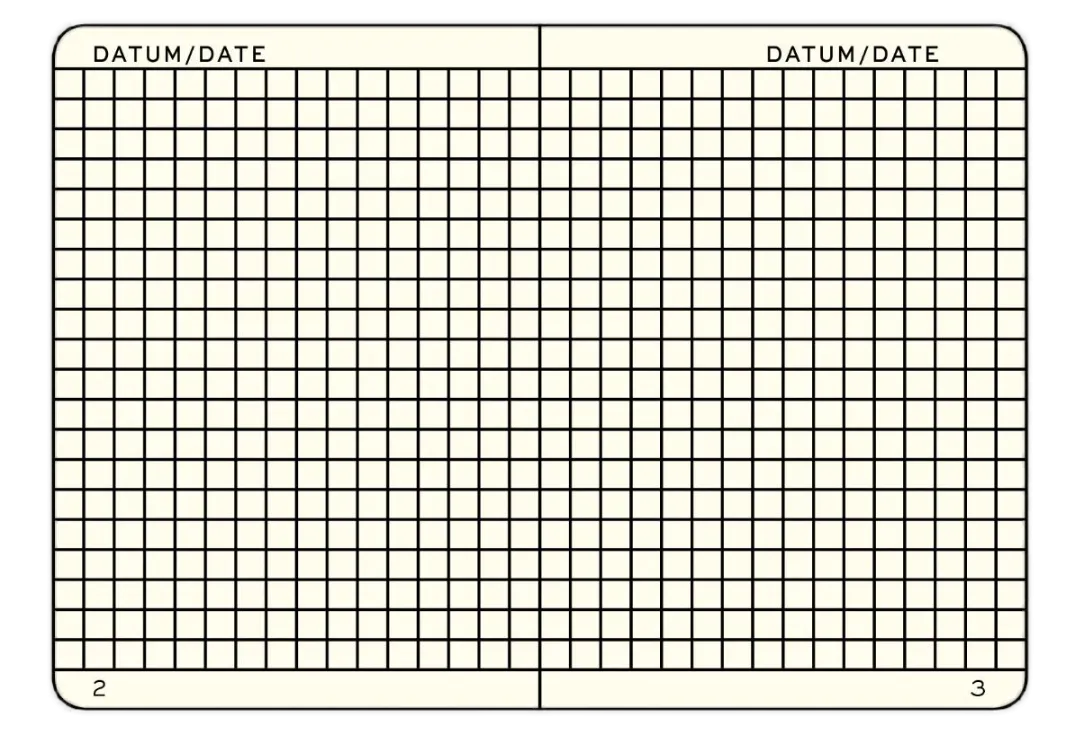 Grid paper with 'Datum/Date' headers on a white background