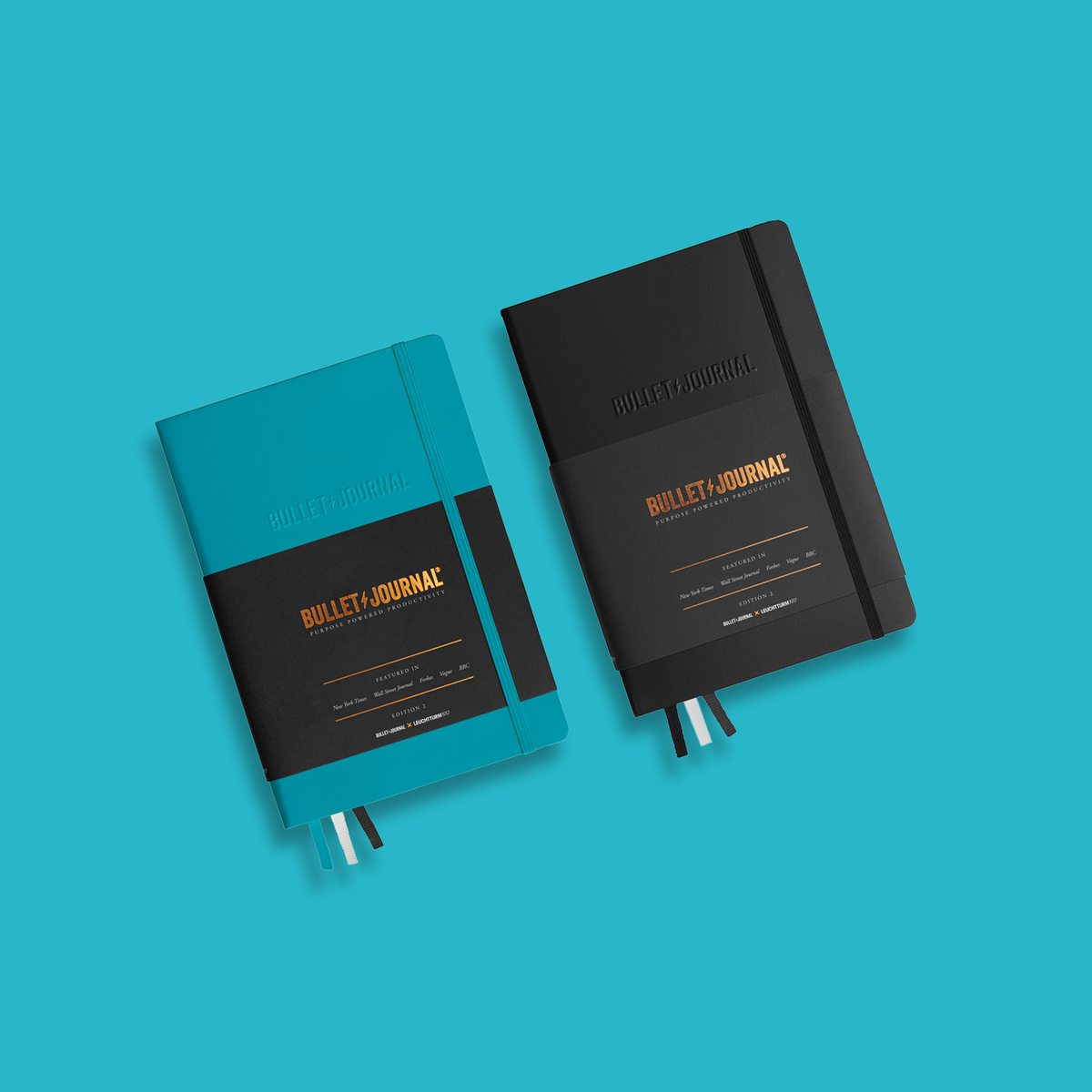 Bullet Journal on Blue Background